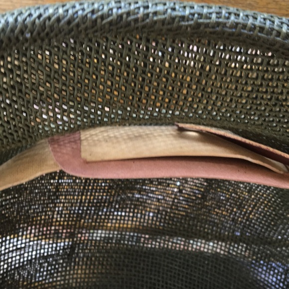 Olive drab safari pith hat mesh adjustable leather strap sun cap wide brim - Picture 7 of 12